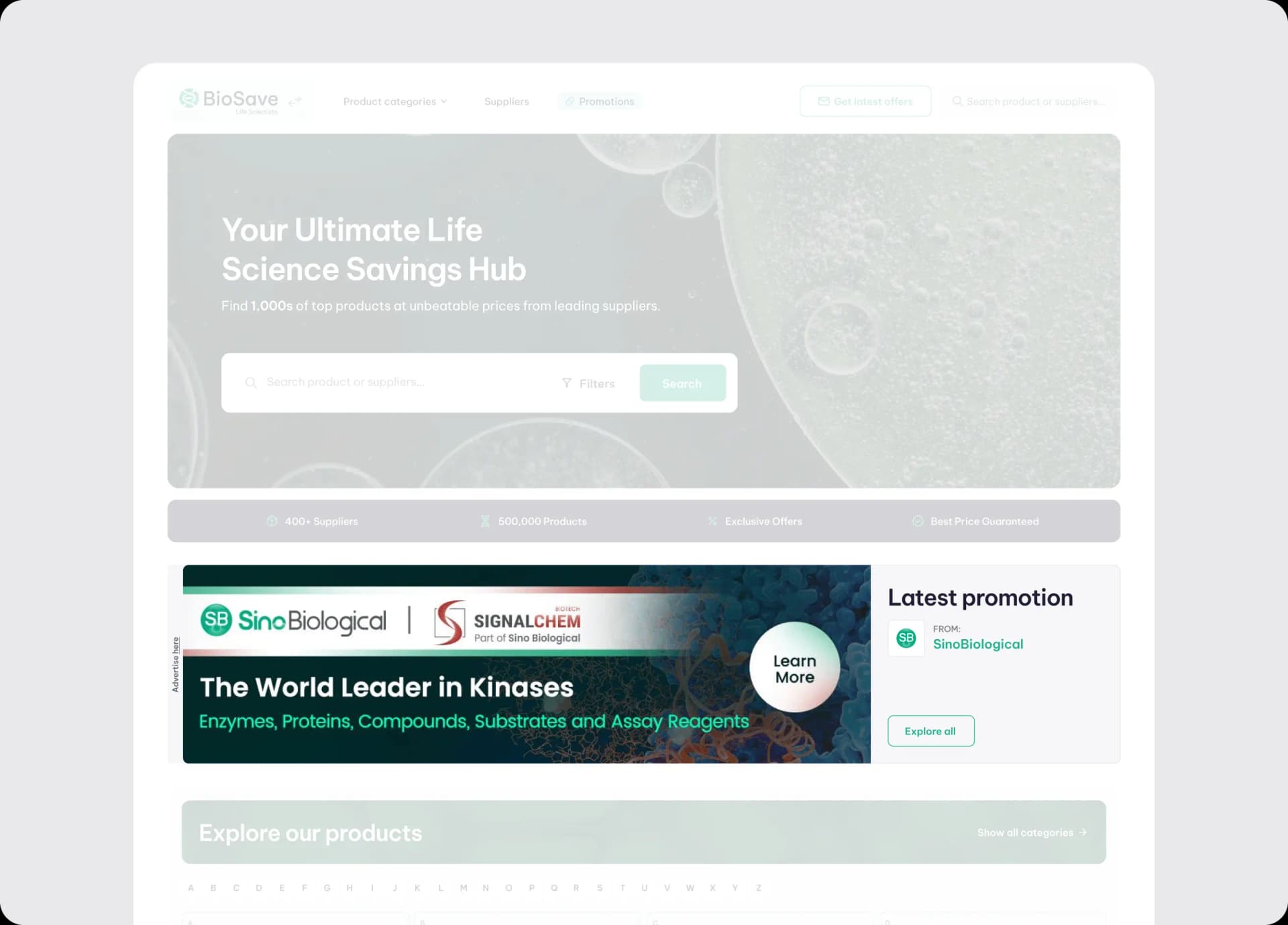 run of site banner example screenshot